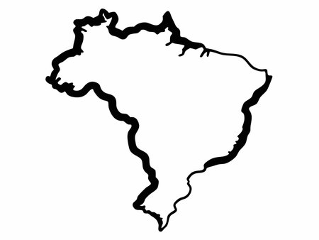Brazil map vector on white backgroundのイラスト素材