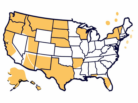 America map vector on white background