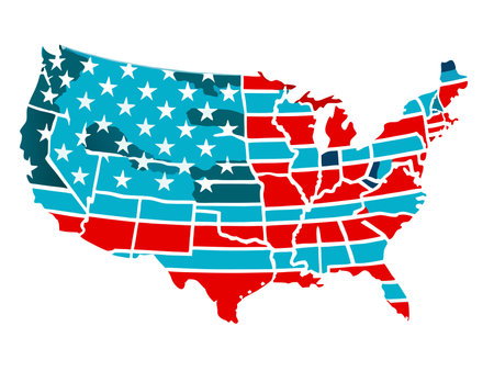 America map vector on white backgroundのイラスト素材