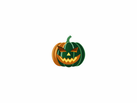 Halloween pumpkin realistic vector on white backgroundのイラスト素材