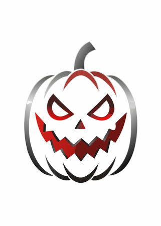 Halloween pumpkin realistic vector on white backgroundのイラスト素材
