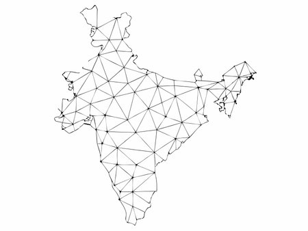India map vector on white backgroundのイラスト素材