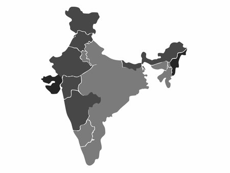 India map vector on white backgroundのイラスト素材