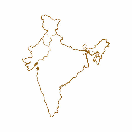 India map vector on white backgroundのイラスト素材