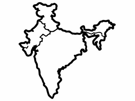 India map vector on white backgroundのイラスト素材