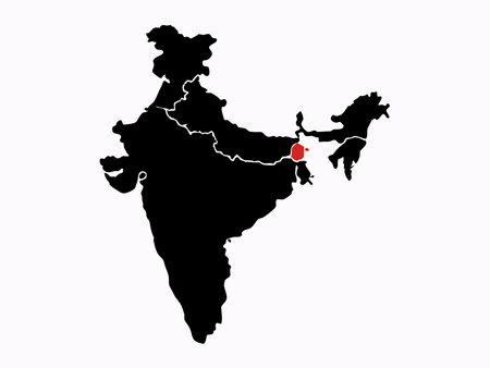 India map vector on white backgroundのイラスト素材