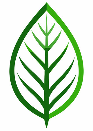 Botanical Leaf vector on white backgroundのイラスト素材