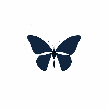 Minimalist butterfly vector on white backgroundのイラスト素材