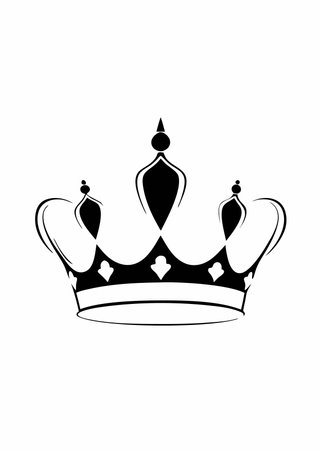 Minimalist crown vector on white backgroundのイラスト素材