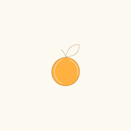 Minimalist fresh orange vector on white backgroundのイラスト素材