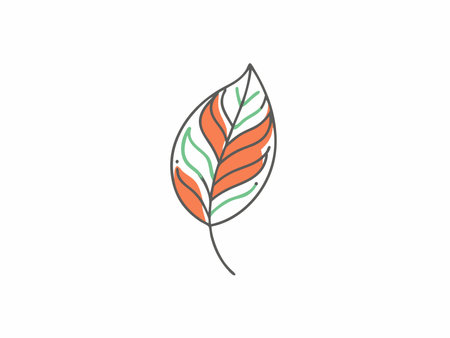 Minimalist leaf doodle vector on white backgroundのイラスト素材