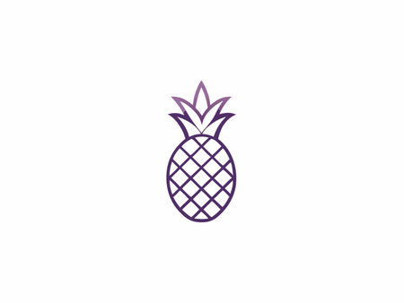 Minimalist pineapple vector on white backgroundのイラスト素材