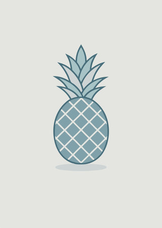 Minimalist pineapple vector on white backgroundのイラスト素材