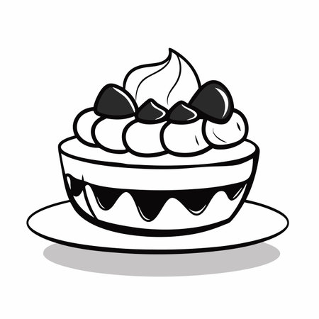 Sweet dessert pattern vector on white background