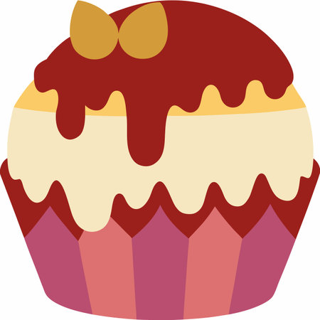 Sweet dessert pattern vector on white background