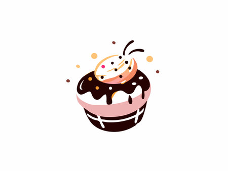 Sweet dessert pattern vector on white backgroundのイラスト素材