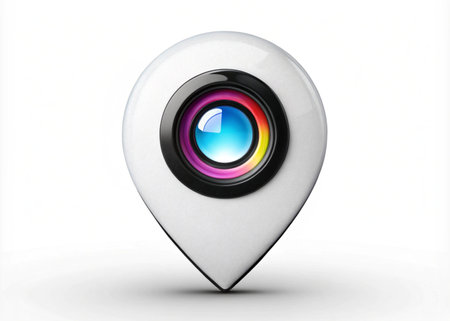 3d location icon isolated on backgroundの写真素材