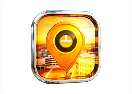 3d location icon isolated on backgroundの写真素材