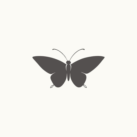 Butterfly silhouette vector art on white backgroundのイラスト素材