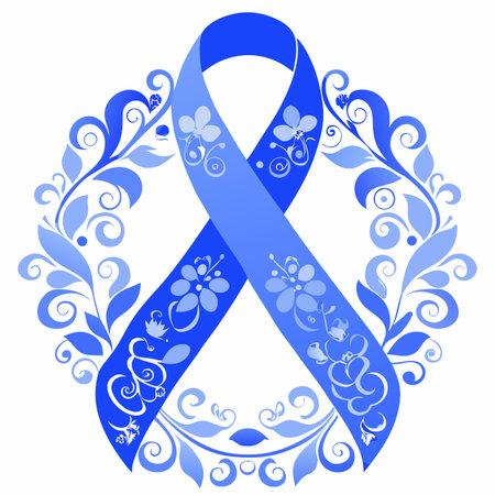 Cancer awareness ribbon vector on white backgroundのイラスト素材