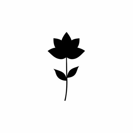 Flower silhouette on white backgroundのイラスト素材