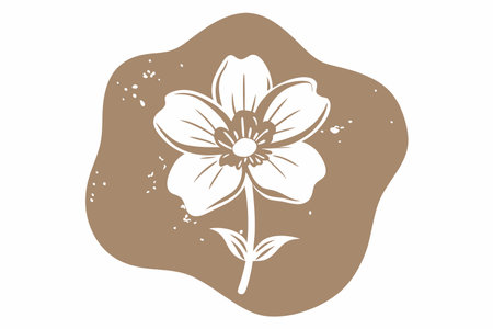 Flower silhouette on white backgroundのイラスト素材
