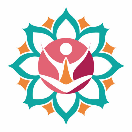 International Yoga day mandala vector on white backgroundのイラスト素材