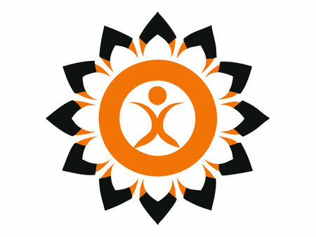 International Yoga day mandala vector on white backgroundのイラスト素材