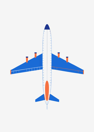 Minimalist airplane vector on white backgroundのイラスト素材
