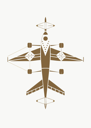 Minimalist airplane vector on white backgroundのイラスト素材