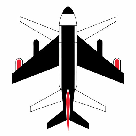 Minimalist airplane vector on white backgroundのイラスト素材