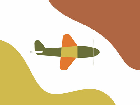 Minimalist airplane vector on white backgroundのイラスト素材