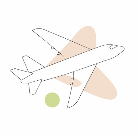 Minimalist airplane vector on white backgroundのイラスト素材