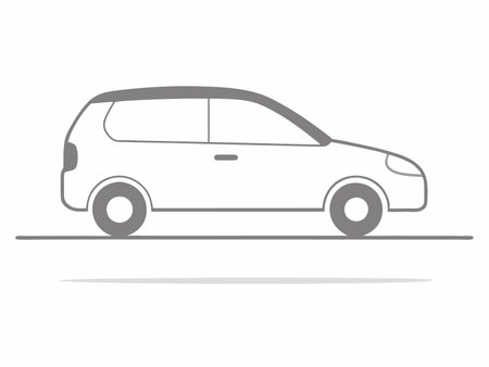 Minimalist car vector on white backgroundのイラスト素材