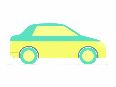 Minimalist car vector on white backgroundのイラスト素材