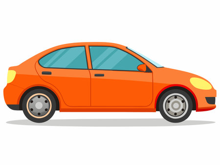 Minimalist car vector on white backgroundのイラスト素材