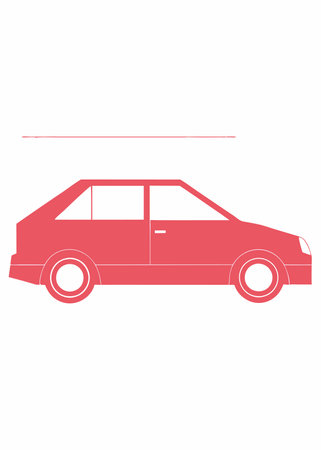 Minimalist car vector on white backgroundのイラスト素材