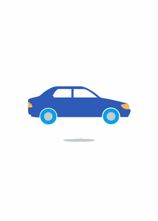 Minimalist car vector on white backgroundのイラスト素材