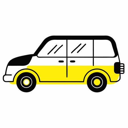 Minimalist car vector on white backgroundのイラスト素材