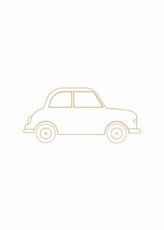Minimalist car vector on white backgroundのイラスト素材