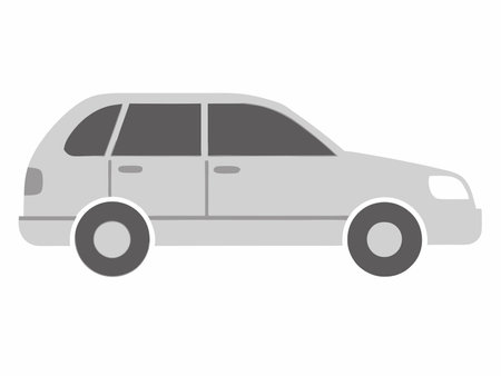 Minimalist car vector on white backgroundのイラスト素材