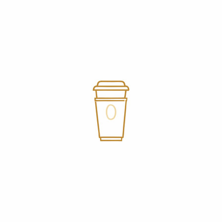 Minimalist Coffee Cup logo vector on white backgroundのイラスト素材