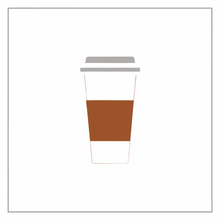 Minimalist Coffee Cup logo vector on white backgroundのイラスト素材