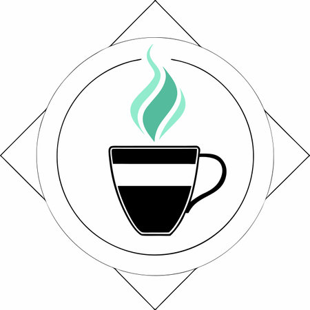 Minimalist Coffee Cup logo vector on white backgroundのイラスト素材