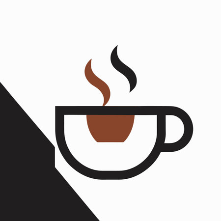 Minimalist Coffee Cup logo vector on white backgroundのイラスト素材