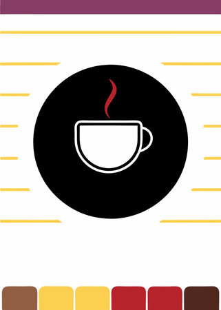 Minimalist Coffee Cup logo vector on white backgroundのイラスト素材