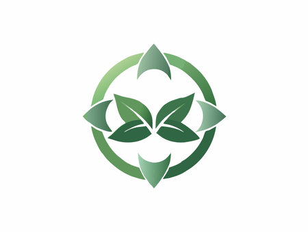 Minimalist eco logo vector on white backgroundのイラスト素材