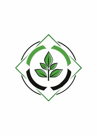 Minimalist eco logo vector on white backgroundのイラスト素材