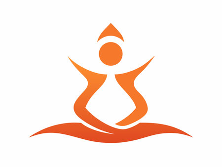 Minimalist Yoga logo vector on white backgroundのイラスト素材