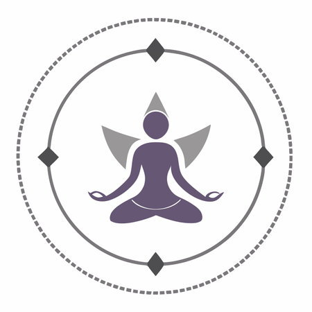 Minimalist Yoga logo vector on white backgroundのイラスト素材